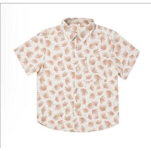Rylee + Cru Tan Button Down Shirt Lightweight Paisley